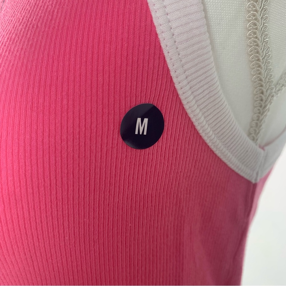 NWT Hollister Pink and White Hawaii Tank Top Sleeveless Top Size Medium - Picture 5 of 8